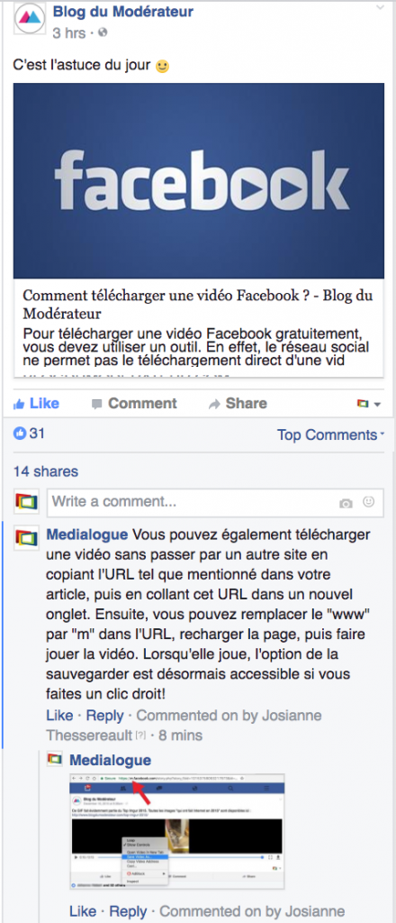 Promotion d'une d'entreprise sur Facebook - Medialogue