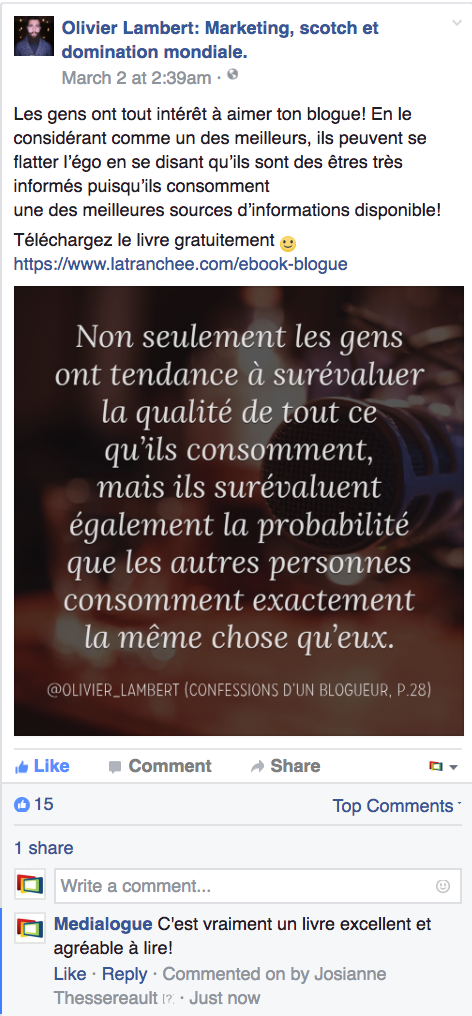 Promotion d'une d'entreprise sur Facebook - Medialogue