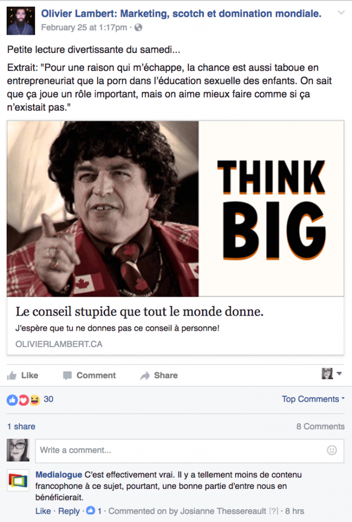 Marketing web et Facebook : Promotion d'une d'entreprise sur Facebook - Medialogue