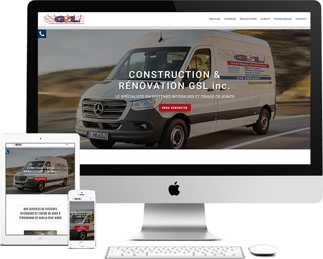 Démo Construction et Rénovation GSL (Conception de site web) - Medialogue