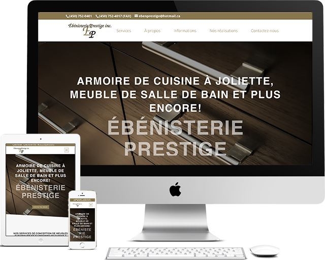 Ébénisterie Prestige - Conception de sites web Ébénisterie Prestige (Medialogue)