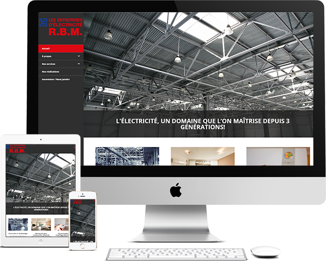 Démo Électricien RBM (conception de site web) Medialogue