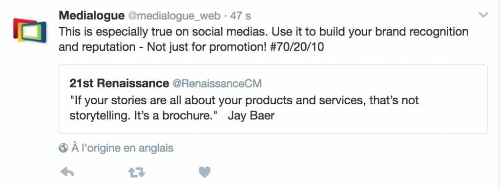 Promotion d'une d'entreprise - Page Twitter de Medialogue Promotion d'une d'entreprise - Page Twitter de Medialogue