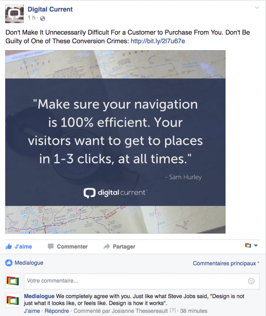 Promotion d'une d'entreprise sur Facebook - Medialogue