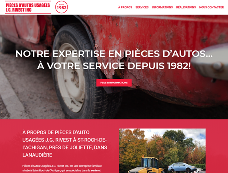 Pièces Autos Usagées J.G. Rivest inc - Medialogue Concepteur de sites web